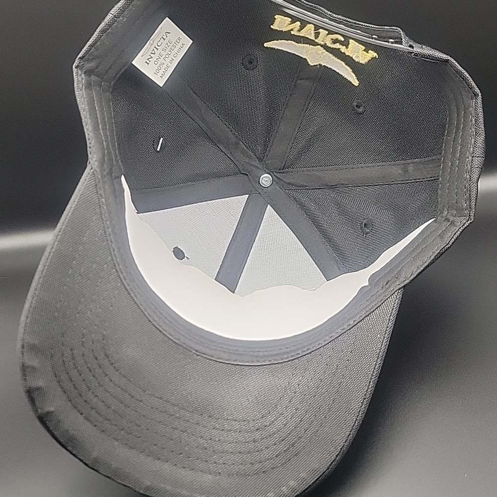 NEW Invicta Black Baseball Cap Yellow Embroidered Backward BBSD Snap Back Hat - Picture 6 of 12